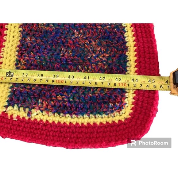 Handmade Crocheted Granny Square Afghan Sofa Throw Retro - Picture 6 of 6